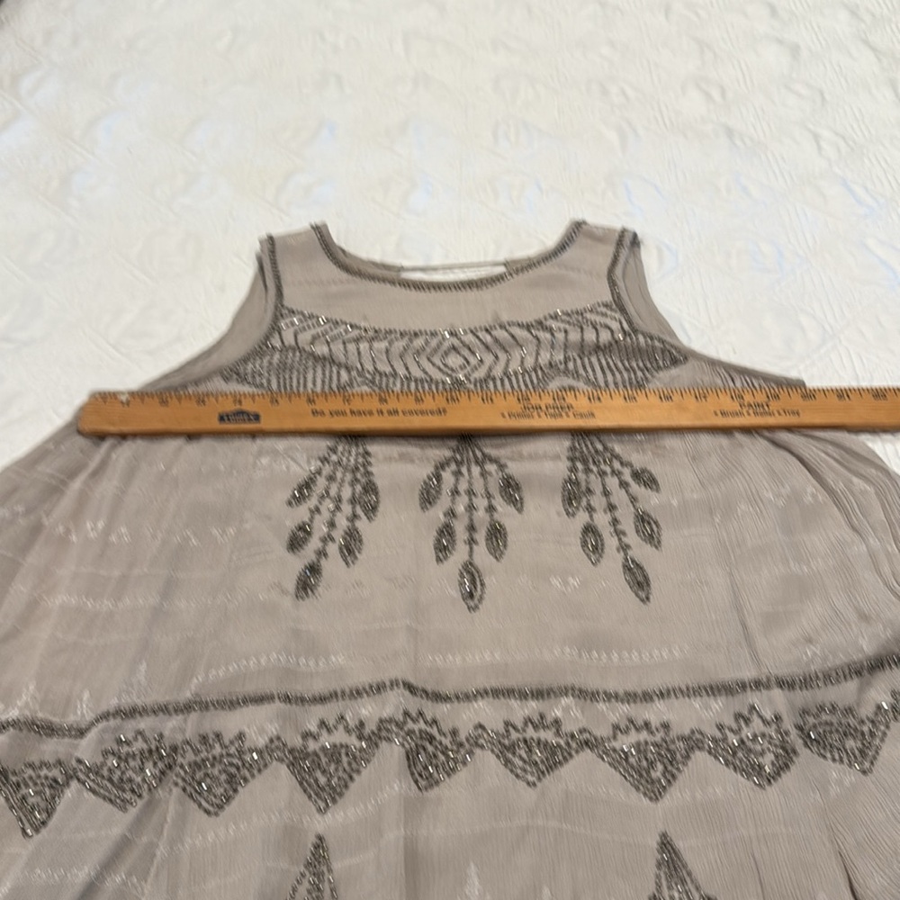 Free People Delilah Mini Dress Size Small Grey with Silver beading - Picture 9 of 16